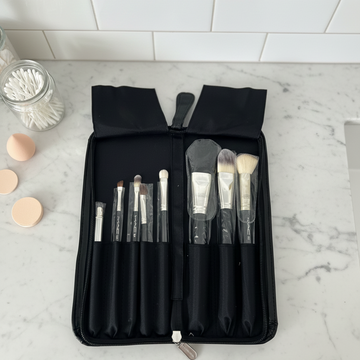 Mac Makeup Brush Set In A Black Travel Case Perfect Choice For Daily Makeup And Travel Needs