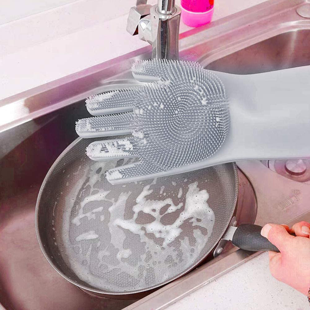 Washing Gloves Silicone Waterproof Insulated Gloves Bathroom Kitchen and Bathroom Cleaning Car Wash Multi-purpose Gloves