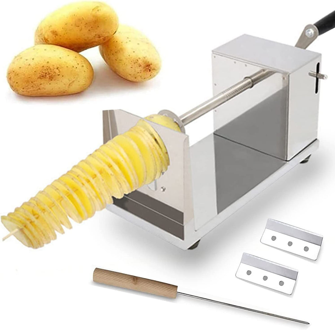 Professional Potato Spiral Cutter, Manual Stainless Steel Potatoes Twister Slicer