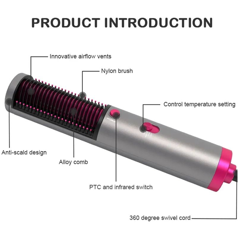 One Step Multifunctional Hot Air Comb Straight Dryer Portable Curler Straight Hair 3 In 1 Dryer Brush Styling Tool Hairdrye