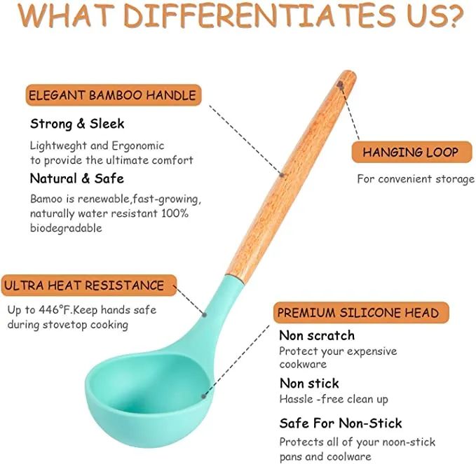 Silicone spoon set kitchen set