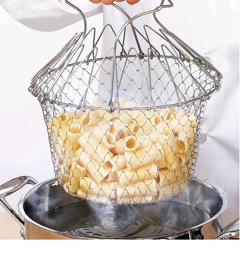 Vegetable Frying, Foldable Strainer, Chef Basket 12 IN 1